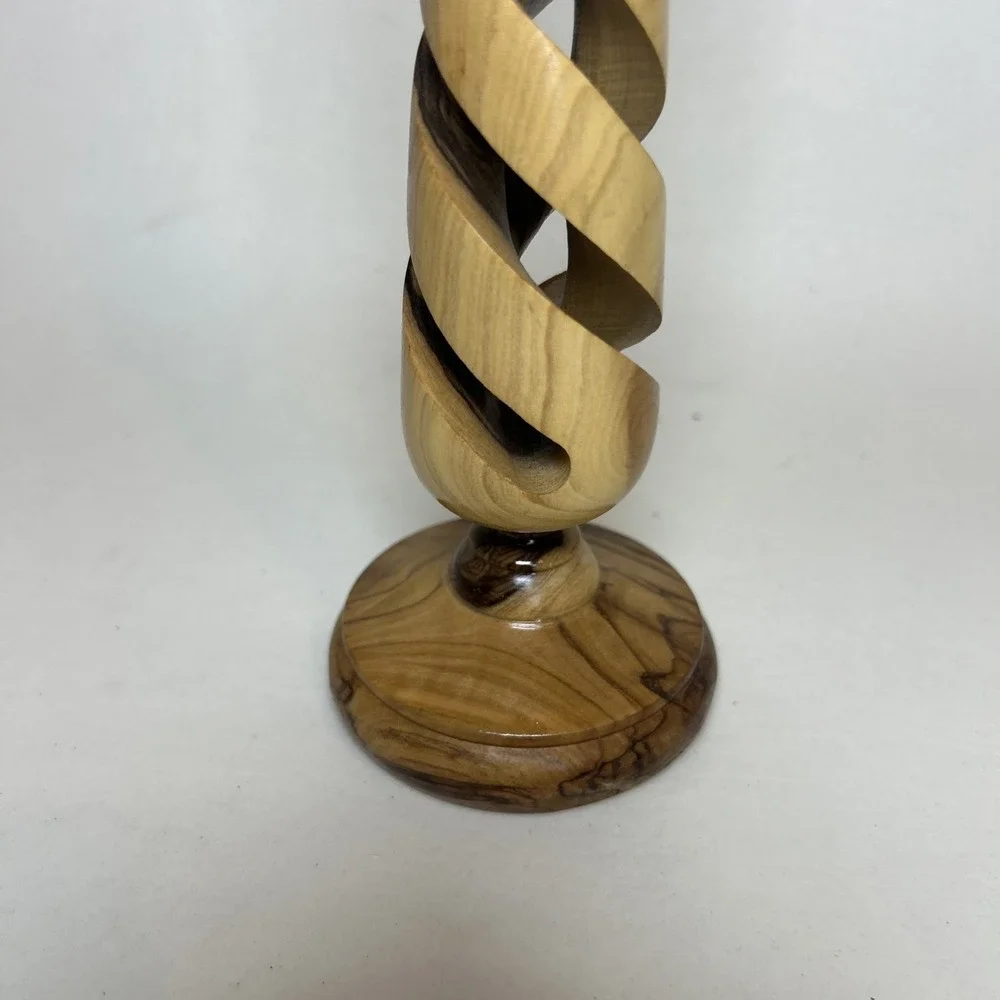 Olive Wood Candle Stick Holder‎